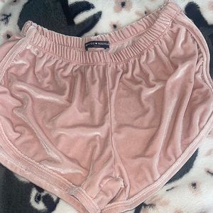 Brandy Melville Pink Velvet Lisette Shorts